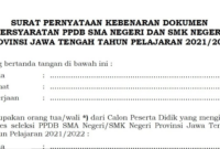 Surat Pernyataan Orang Tua PPDB 2023 Contoh Pendaftaran Tanggung Jawab